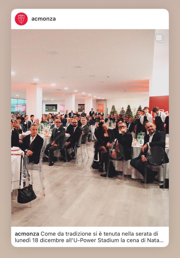 Post Instagram AC Monza - Cena di Natale Francesco Porcino AD Gruppo Sesi